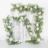 Artificial Flowers Garland Fake Peony Eucalyptus Vine Hanging Wedding Garden