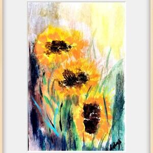 Sunflowers, original acrylic painting