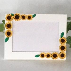 Tsumami Kanzashi Sunflower Photo Frame - Handmade
