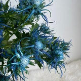 Artificial Thistle Flower Stem - High Quality Faux Flower / DIY Floral / Wedding / Home Decoration / Gifts / Blue