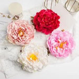 2pcs Silk Peony Head Home Bridal Accessories Christmas Wreath Artificial Flowers