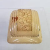Vtg Embossed Tin Double Ring Presentation Box Floral Lily Wharton Aurora