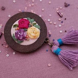 Flower brooch, Beaded brooch, Handmade Embroidery,Ribbon embroidery, Rose embroidery