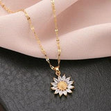 Sunflower Necklace, Gold plated sunflower Necklace, Sunflower pendant, Sunflower charm, 30th birthday gift for women