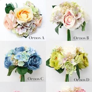 Vibrant Colorful all season Rose Hydrangea artificial flower bouquet