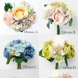 Vibrant Colorful all season Rose Hydrangea artificial flower bouquet