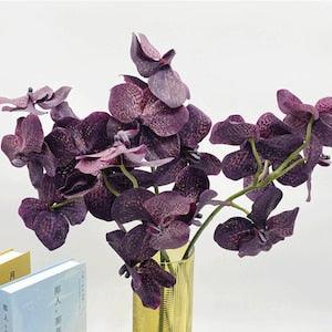 Artificial Vanda Orchid Stem, Fake Phalaenopsis Craft, Realistic Butterfly Flower, Home Floral Decor, Wedding Party Arrangement, for Bouquet