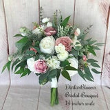 Mauve bridal bouquet,eucalyptus bouquet,mauve wedding flowers, dusty rose bouquet,mauve bridesmaid bouquet,silk wedding flowers,boho bouquet