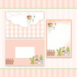 Cute Kawaii | Bunny Rabbit | Plants Lover | Succulents | Cactus Snake Orchids Air Plants | Stationery Mail | Letter Envelope Set | 4" x 6"