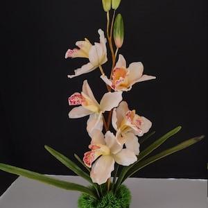 Absolutely beautiful Artificial Cymbidium Orchid Plant W/O pot PEACH