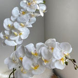 9 Heads Orchid Stem - High Quality Artificial Flower / DIY / Floral / Centerpiece / Wedding / Home Decoration / Gifts / White