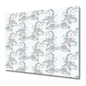 Glass Surface Protector Worktop saver Lily flower ornament grey and white 60x52