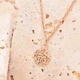 January Carnation Flower Birth Month Jewelry Set - Necklace & Earrings
