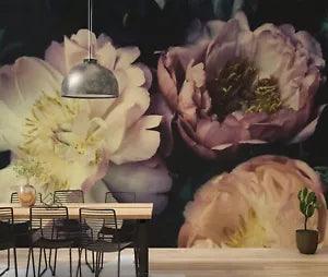3D Vintage Baroque Peony Flower Wallpaper Wall Mural Peel and Stick Wallpaper 92