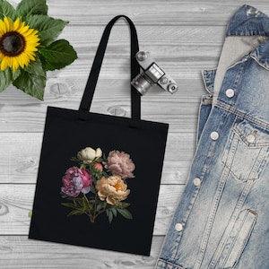 Floral Eco Tote Bag Peony Bouquet