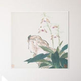 Classical Chinese Watercolor, Orchid & Rock Botanical Print, Minimalist Zen Inpsired Printable Wall Art for the Home