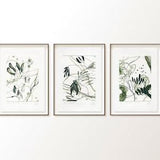 3 ORIGINAL Artworks Botanical Watercolor Paintings, Olive Green Wall Art, Contemporary Art, Small Paintings, Set of 3 Piece Botanical Art