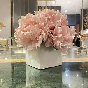 Peony Artificial Flowers Faux Fake with Vase in Arrangements for Home Decor