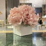 Peony Artificial Flowers Faux Fake with Vase in Arrangements for Home Decor