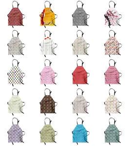 Ambesonne Flowers Apron Unisex Kitchen Bib with Adjustable Neck Cooking Baking