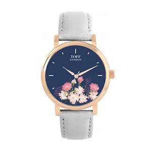 Toff London TLWS-37100 Ladies Pink Carnations Flower Watch