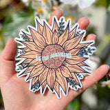 Be The Sunshine Sunflower Sticker, Mental Health Hippie Sticker, Motivational Stickers for Hydro Flask or Laptop