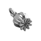 Sterling Silver Charm Poppy Seed Pod .925 Tiny Flower Seed Pendant