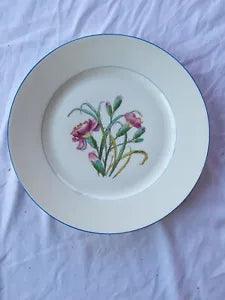 Antique Haviland & Co Limoges Hand Painted Carnations Flower Dessert Plate