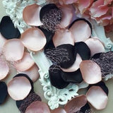 Rose gold & Black Petals With Rose Gold Hearts Wedding Decorations Flower Girl Petals Bridal Shower Deco Petals Toss Table Decor Gatsby Deco