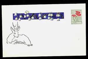 1964 Roebuck,Snowdrops,Dianthus/Carnation,Flowers,Romania,mini cover