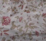 Pottery Barn Queen Floral Duvet Cover Pink Green Cream Peony Carnation Moss Rose