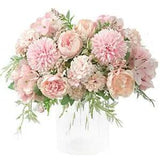 Artificial Flowers, Fake Peony Silk Hydrangea Bouquet Decor Plastic Pink