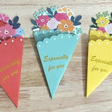 Bouquet of Flowers Card , Blank inside , Printed , Garden , Rose , Leaves , Tulips , Daffodils , Gift