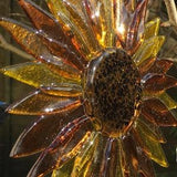 Sunflower Fused glass/Sunflower Hanger/yellow glass sunflower/indoor/outdoor/Birthday gift/ Ginger cat Glass/ gardener??s gift idea/memories