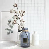 1 Pc Naturally Dried Cotton Flowers Artificial Plants Floral Branch Wedding Part