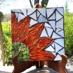 Mosaic orange sunflower trivet