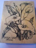 PSX 1995 Calla Lily flower rubber  wood mounted stamp