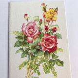 Paper bouquet of roses greetings card