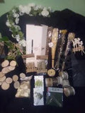 Scrapbooking Craft Supplies Lot Of Dried Flowers Lace Stencils Wooden Hearts