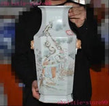 China pastel porcelain Old man peony Flowers birds Zun Cup Bottle Pot Vase Jar