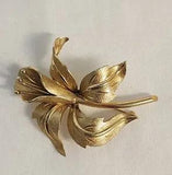 Vintage Monet Brooch Silver Tone Lily Tulip Flower Statement Signed Rare