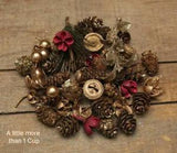 Decorative Floral Drieds and Decor Bowl Fillers with GOLD Glitter