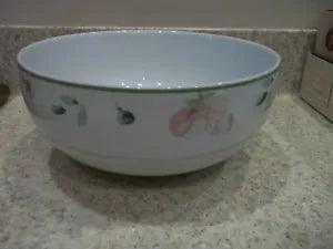 1 Dansk 8 1/2" Round Vegetable Serving Bowl Peonies White Pink Flowers Green