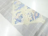 6773228: JAPANESE KIMONO / VINTAGE FUKURO OBI / WOVEN AUTUMN FLOWERS & PEONY