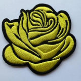Yellow Rose Flower Embroidered Iron On Appliqu¡§? Patch 3 Inches