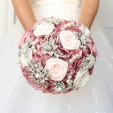 Quincea?era brooch bouquet. Dusty rose, Mauve, petal pink crystal bouquet