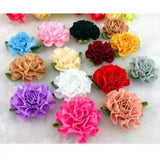50pcs Carnations Satin Ribbon Flower Craft Decoration Applique craft sewing