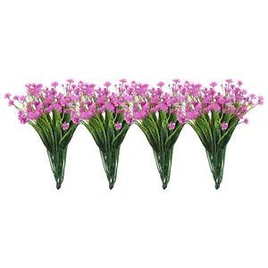 Artificial Flower Heads, Plastic Mini Peony Hydrangea Purple Red Faux 12Pcs