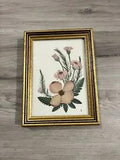NEW LISTINGBotanical Floral Vintage Gold Framed Pressed Pink Flowers Wall Art