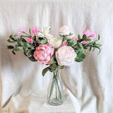 Barbie Pink, Blush & White Paper Flowers Bouquet Arrangement of Peony, Icelandic Poppy, Ranunculus, Home Decor, Bridesmaids Wedding Bouquet